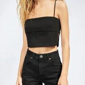 Zara Black Cut-Out Bustier Crop Top – Size Small​​
